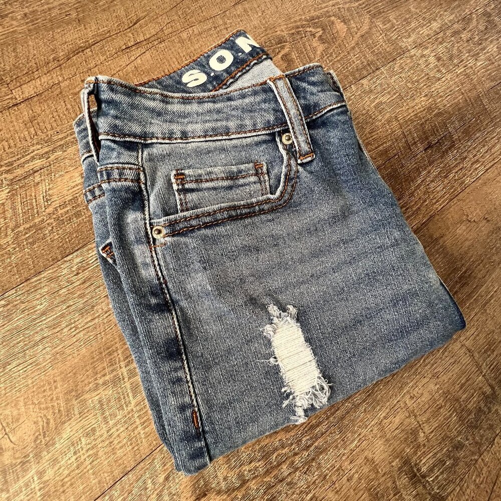 S.O.N.G. Women's High Rise Skinny Ankle Distressed Medium Wash Jeans Size 5/27